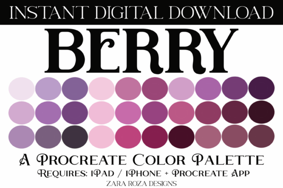 Berry Procreate Color Palette: A Deep Dive into 30 Rich Swatches
