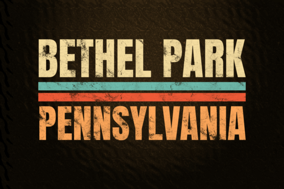 Bethel Park Pennsylvania Retro Color: A Vintage Design Asset