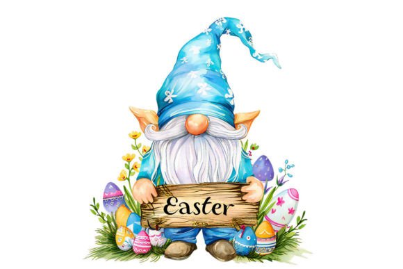 Charming Easter Watercolour Gnome Sublimation Designs