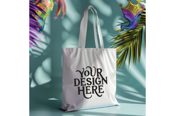 Mardi Gras Design: The Empty White Tote Bag Mockup