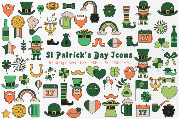 Saint Patrick’s Day Color Lined Icon Svg: A Designer’s Lucky Charm