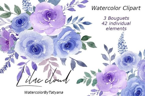 Soft & Serene: The Beauty of Watercolor Flowers Lilac Lavender
