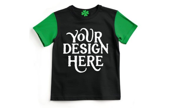 St. Patrick's Black Color Empty T-Shirt: Your Instant Design Canvas