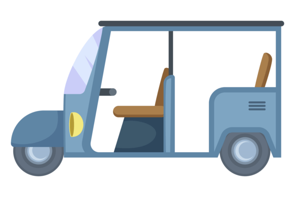Tricycle Color Icon: A Vibrant Symbol for Passenger Transport
